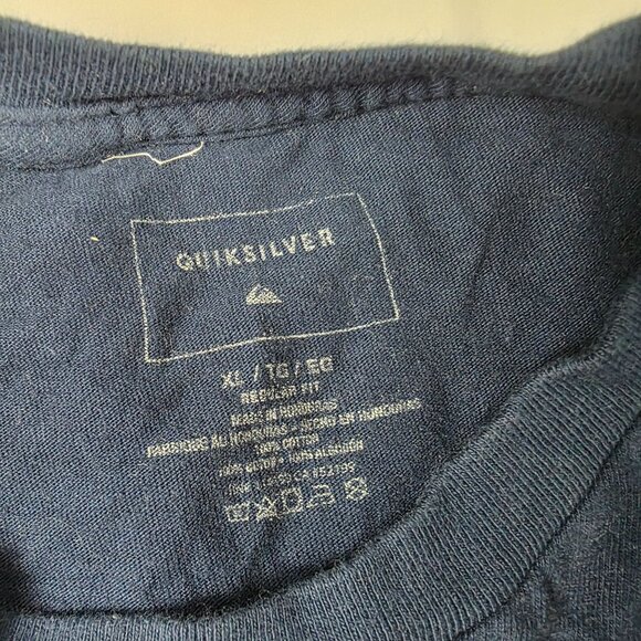 Quiksilver Mens Size XL Blue Shirt Surf Logo Outdoors Short Sleeve Casual Tee - Picture 4 of 9